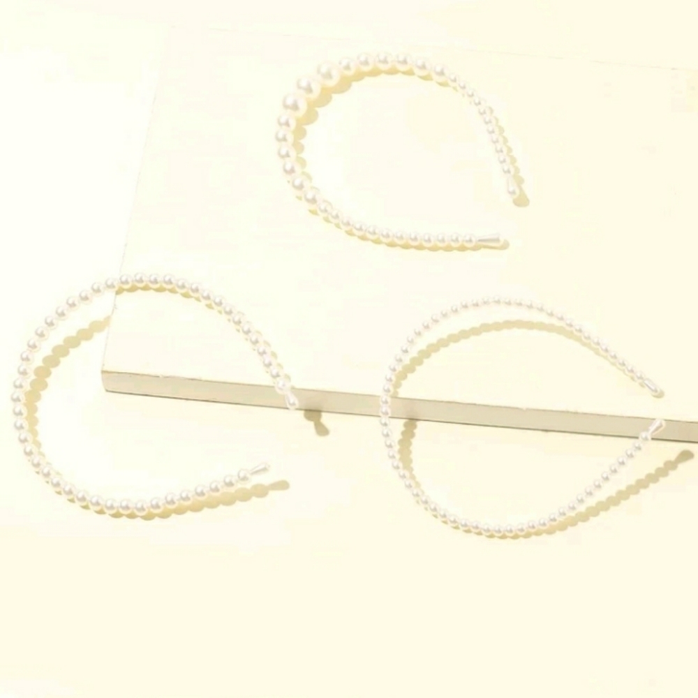 3 pcs Faux Pearl Headband - Picture 3 of 5